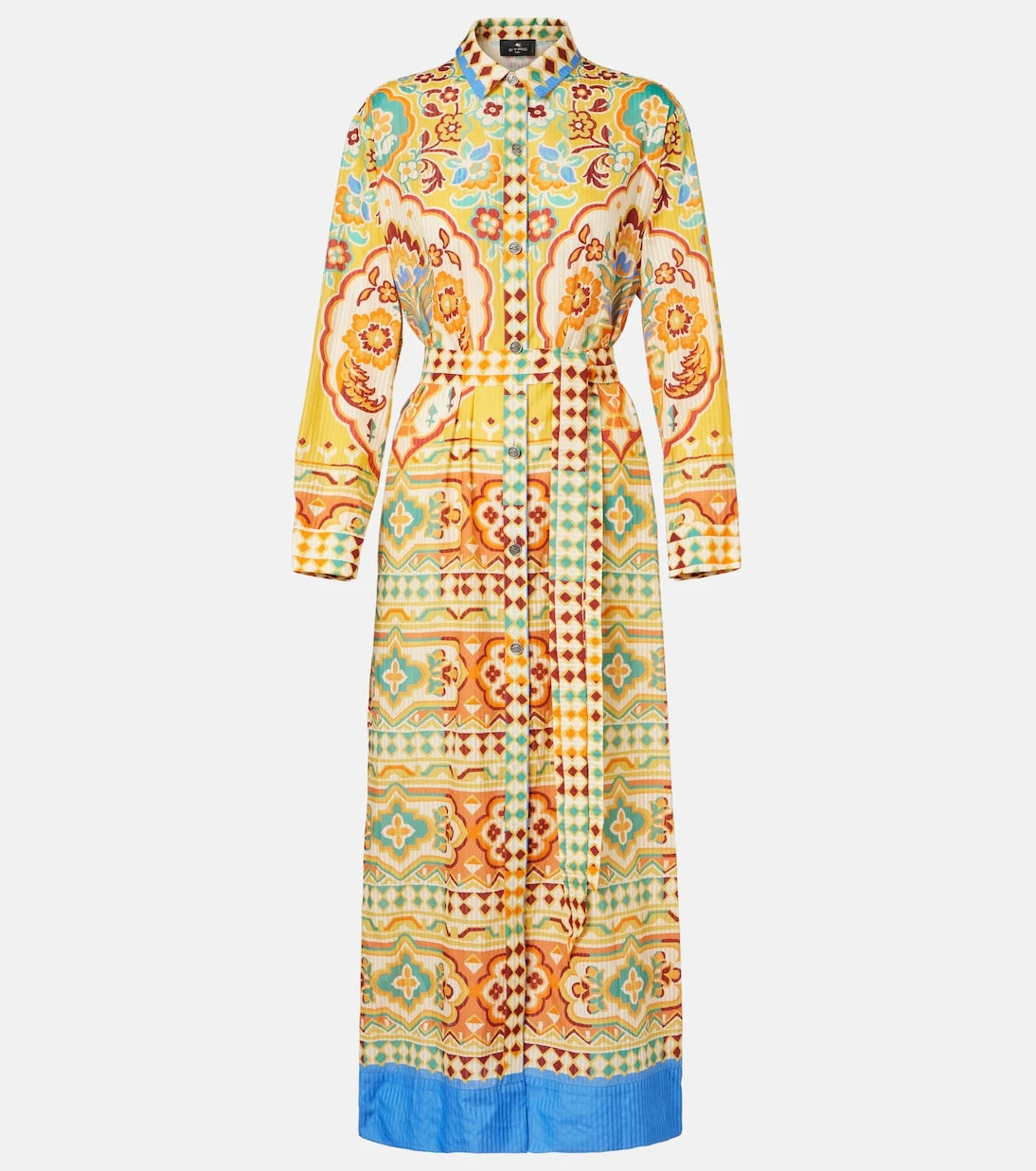 Etro - Printed cotton and silk midi dress