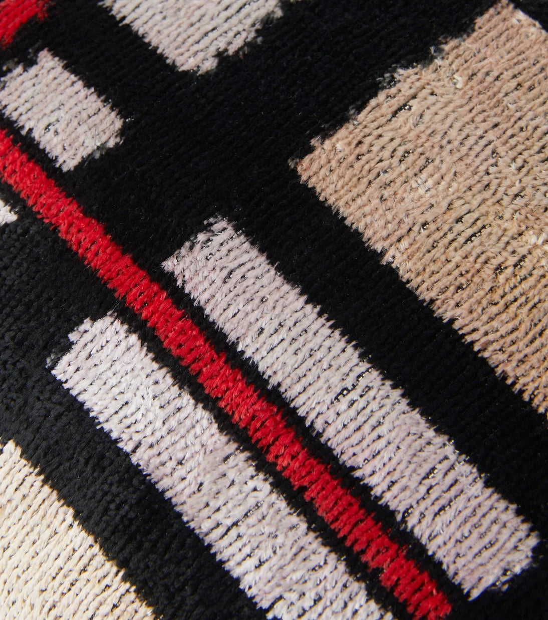 Les-Ottomans - Checked silk velvet cushion