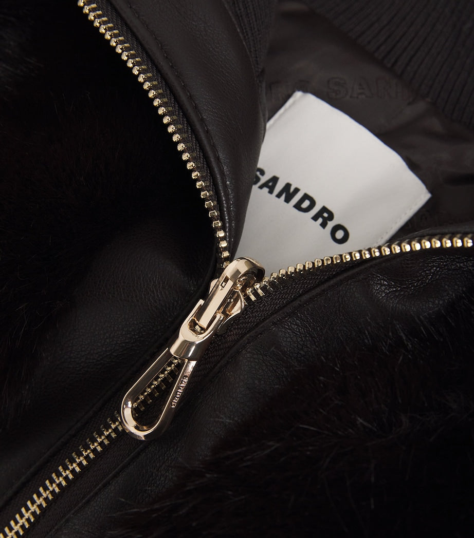 Brown Faux Fur Cropped Jacket