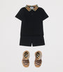 Burberry Kids Cotton Check-Collar Polo Shirt (6-24 Months)
