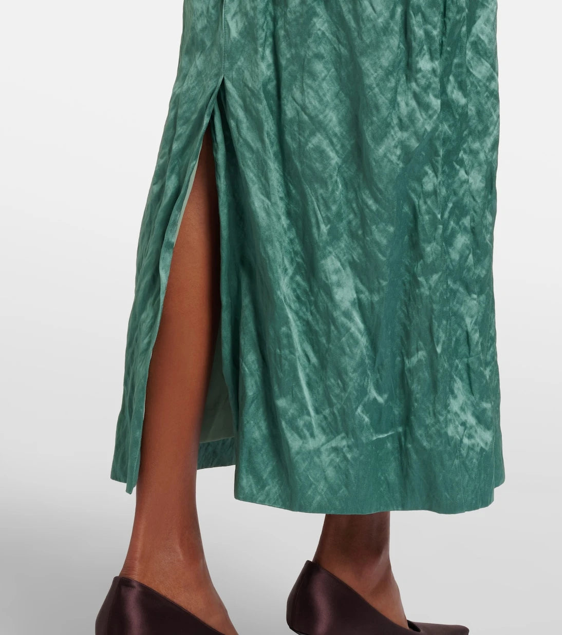 Erdem - Floral-appliqué satin midi dress