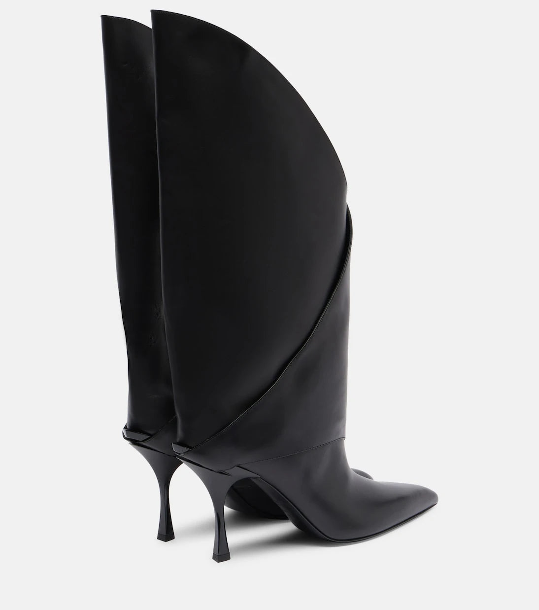 Balmain - Twist 95 leather knee-high boots