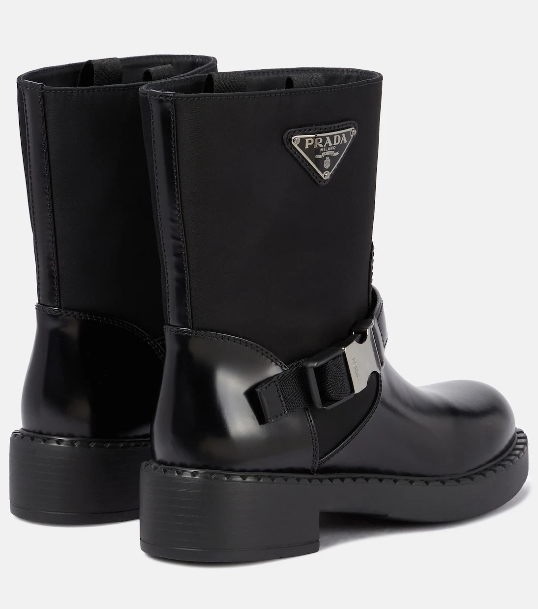 Prada - Re-Nylon and leather ankle boots