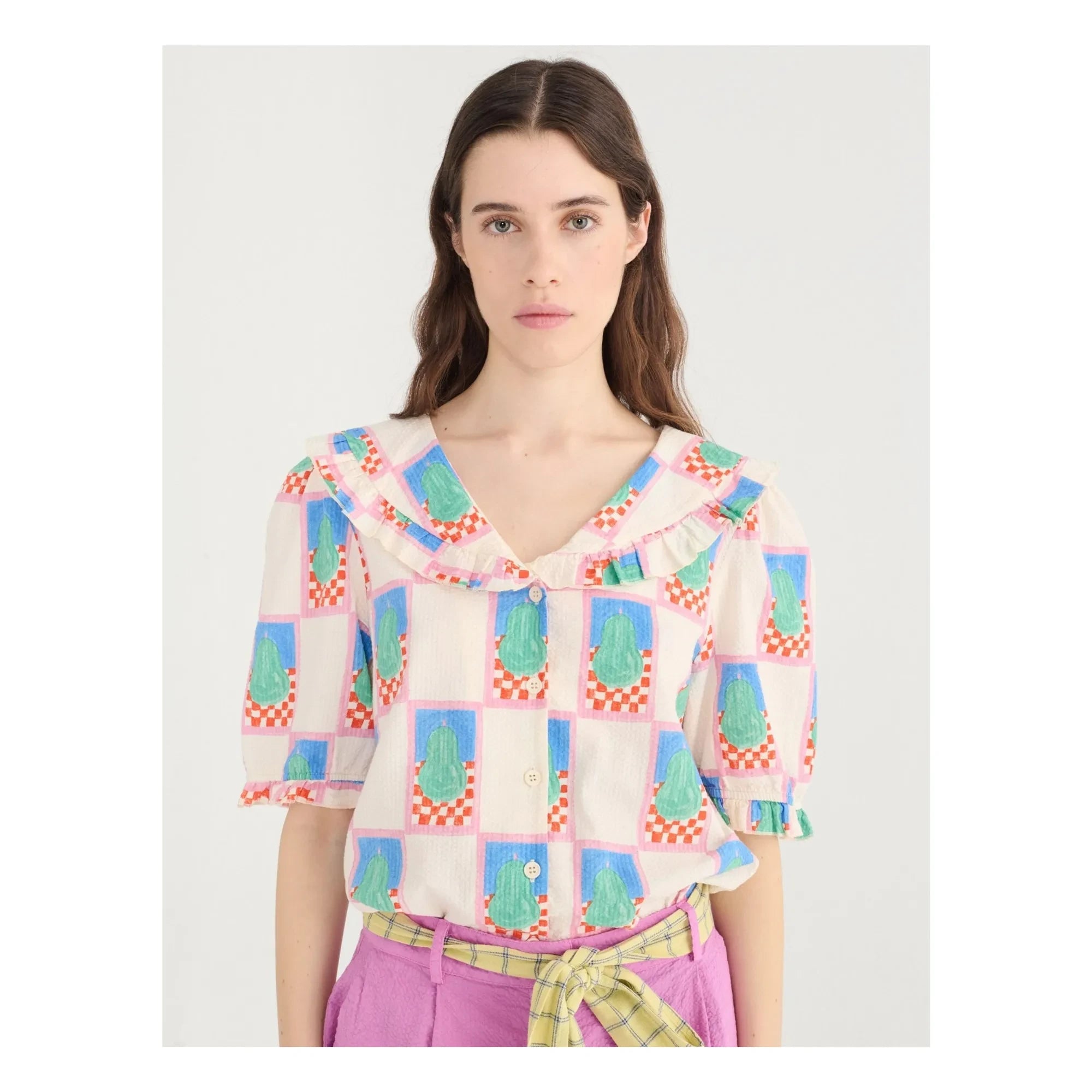 Bobo Choses - Pear Cotton Shirt | Cream
