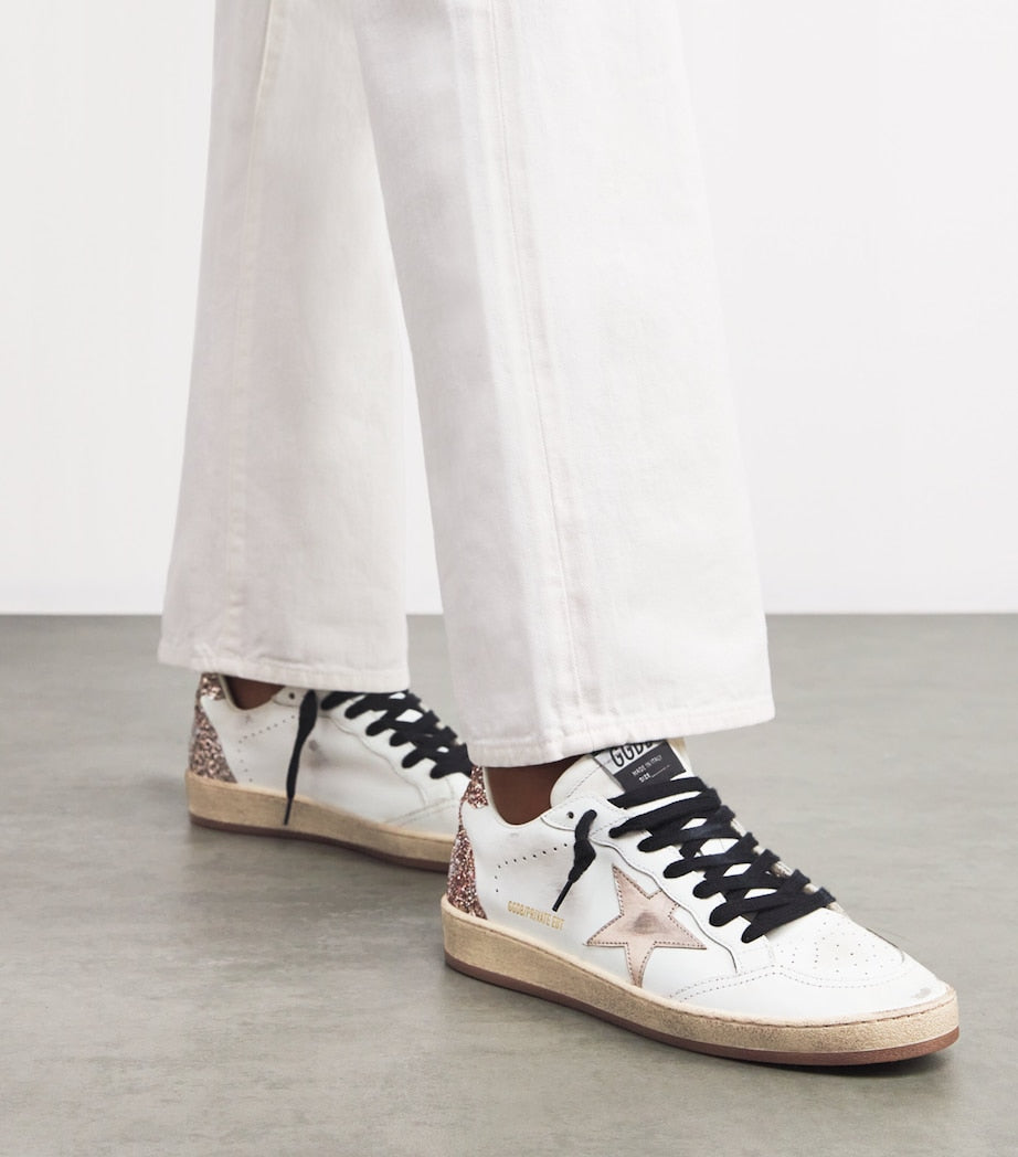 White Leather Ball Star Sneakers