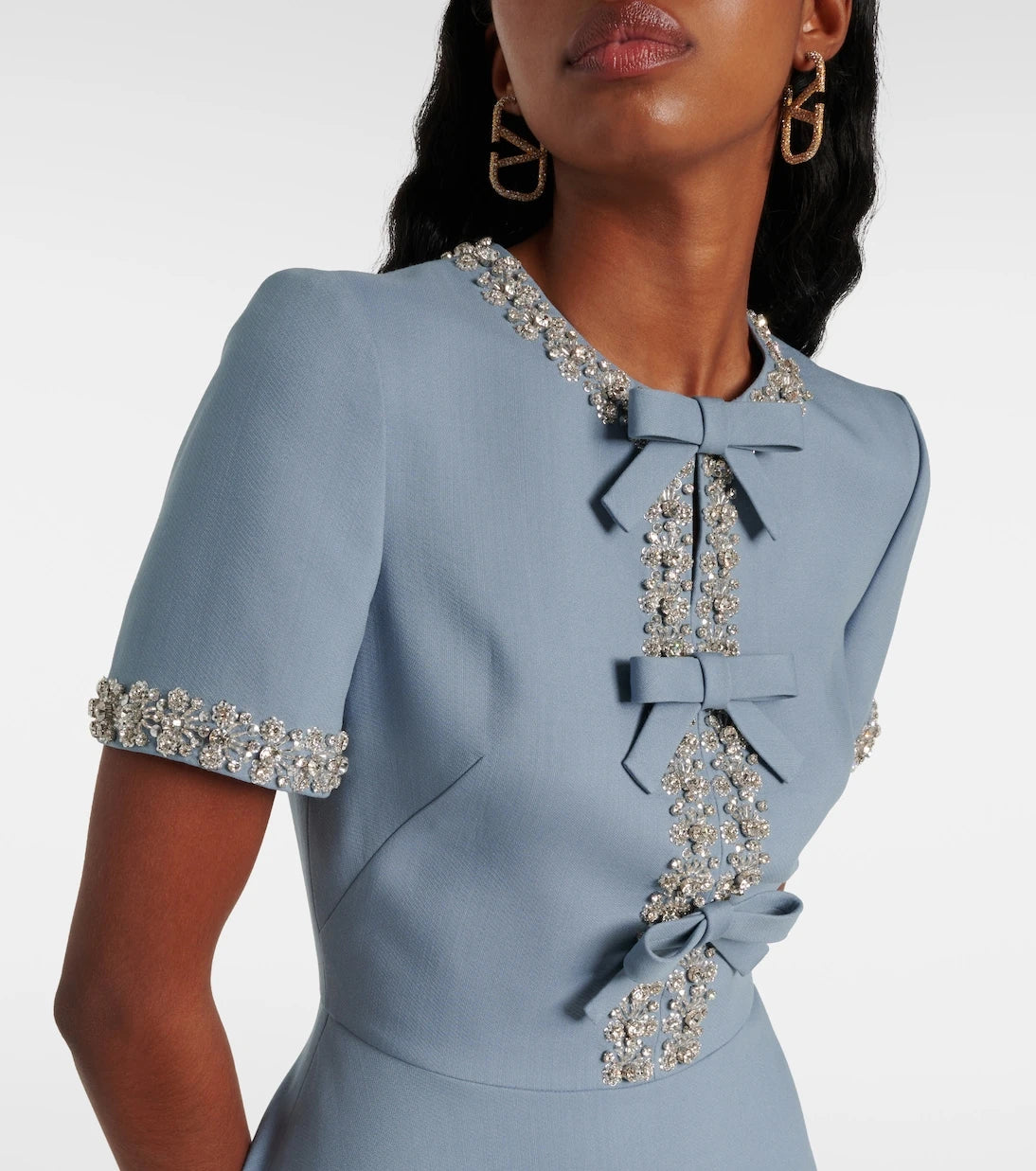 Valentino - Crepe Couture embellished midi dress