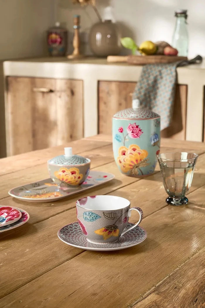 Pip Studio sırlı porselen çay fincanı ve tabağı 300 ml