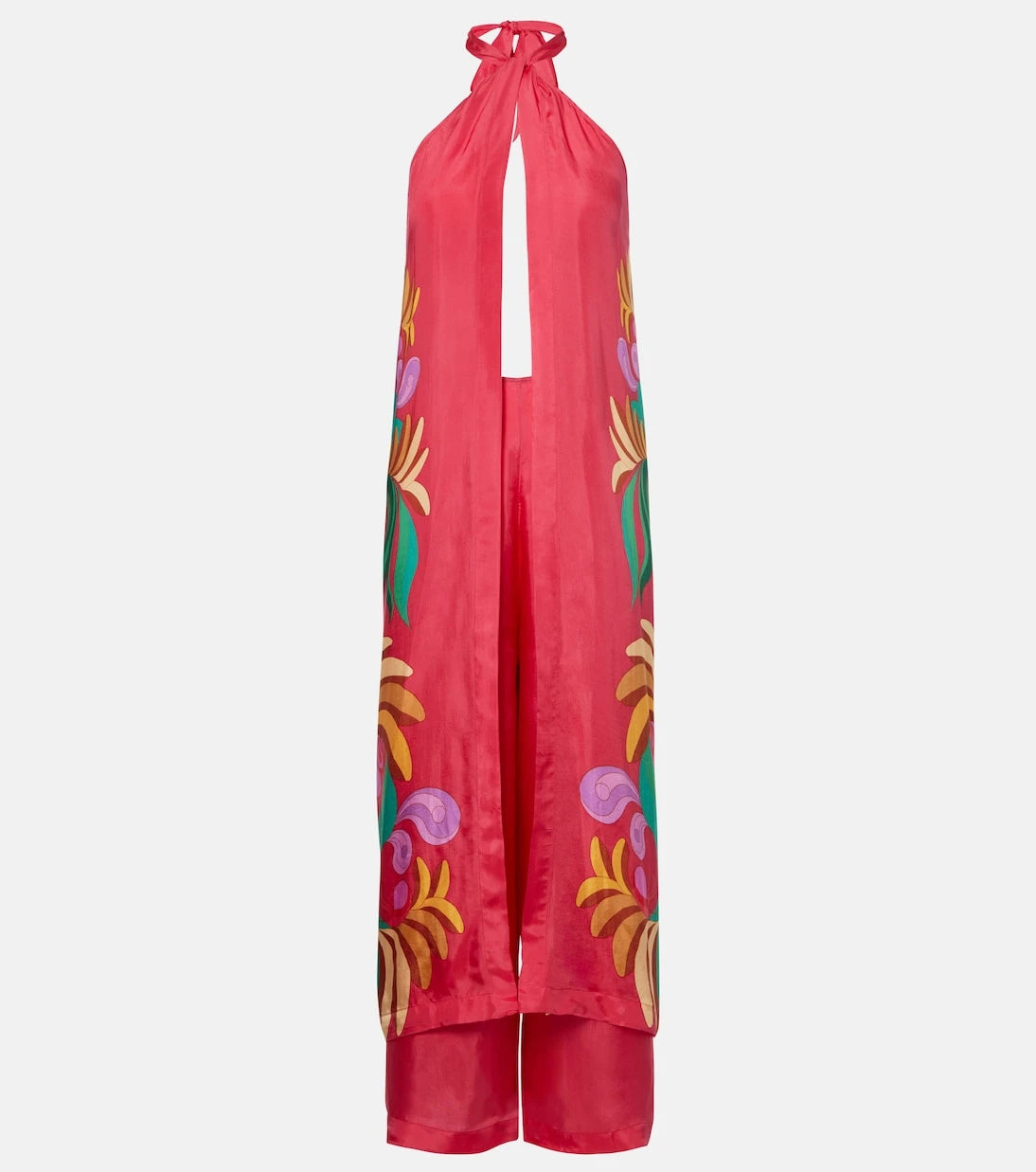Farm Rio - Banana Queen printed halterneck jumpsuit