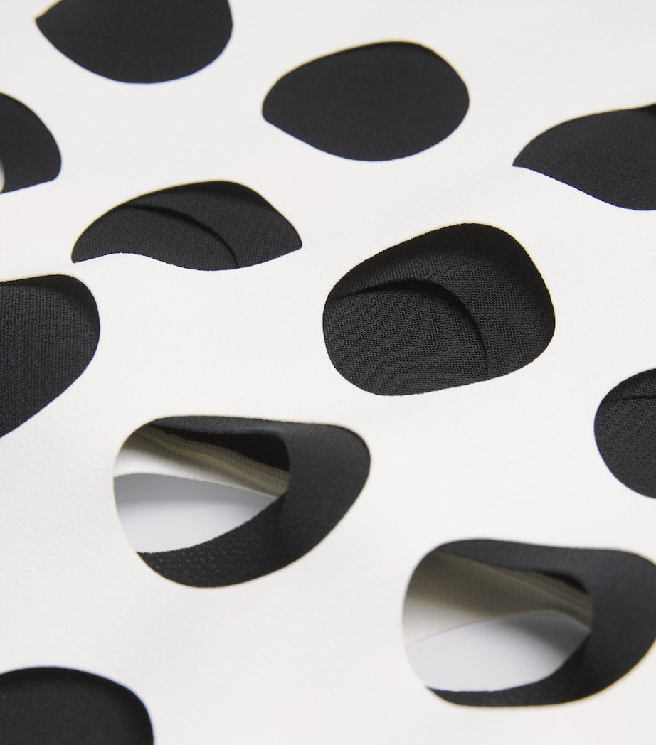 Layered Holes Sleeveless Top WHITE/BLACK