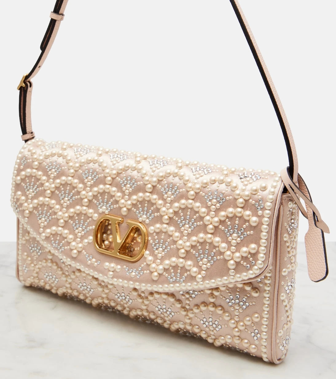 Valentino Garavani - DeVain Small embellished satin shoulder bag