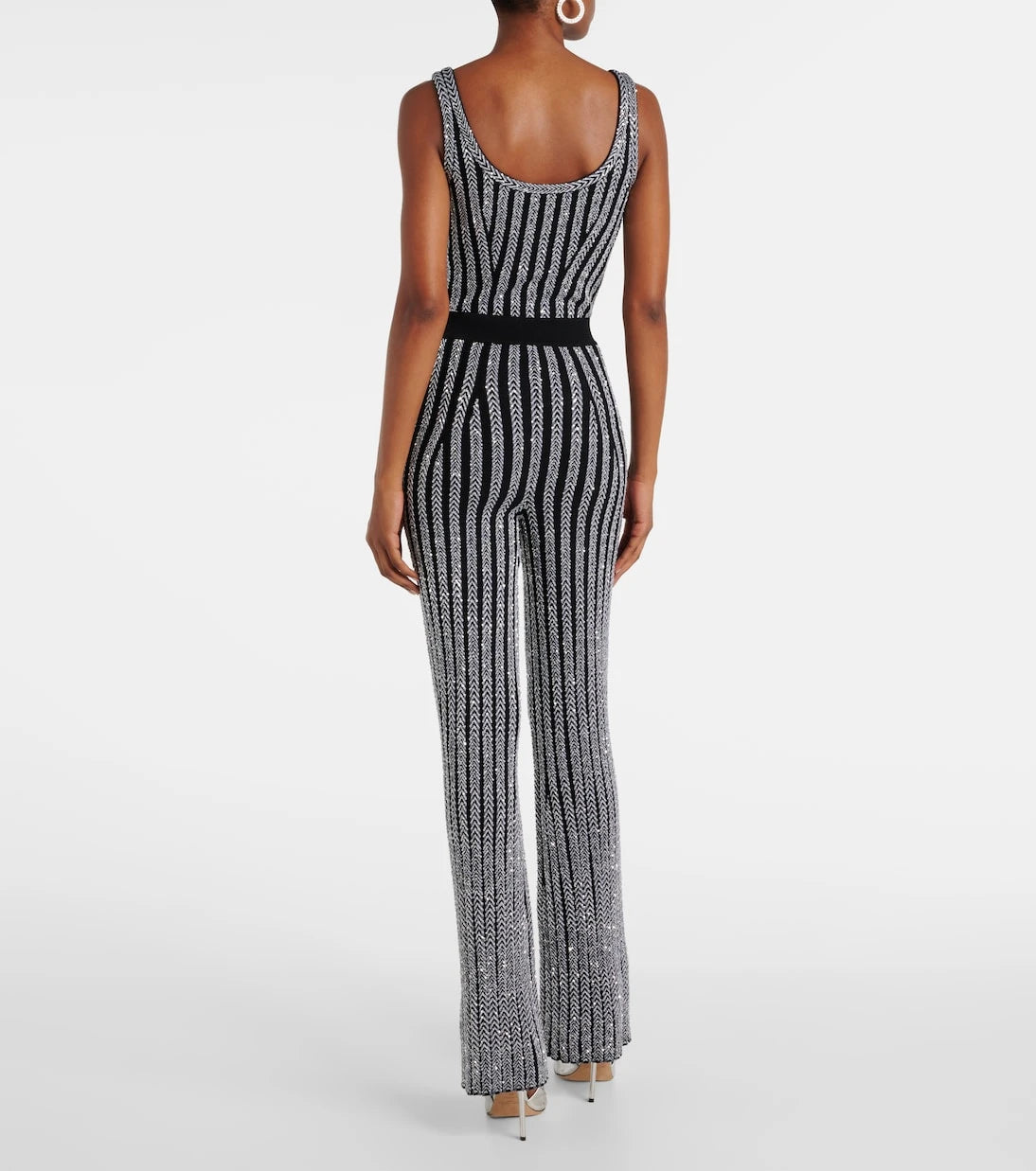 Missoni - بنطلون شيفون لاميه واسع من الأسفل