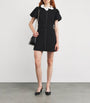 Claudie Pierlot Black Belted Ruffle-Collar Mini Dress