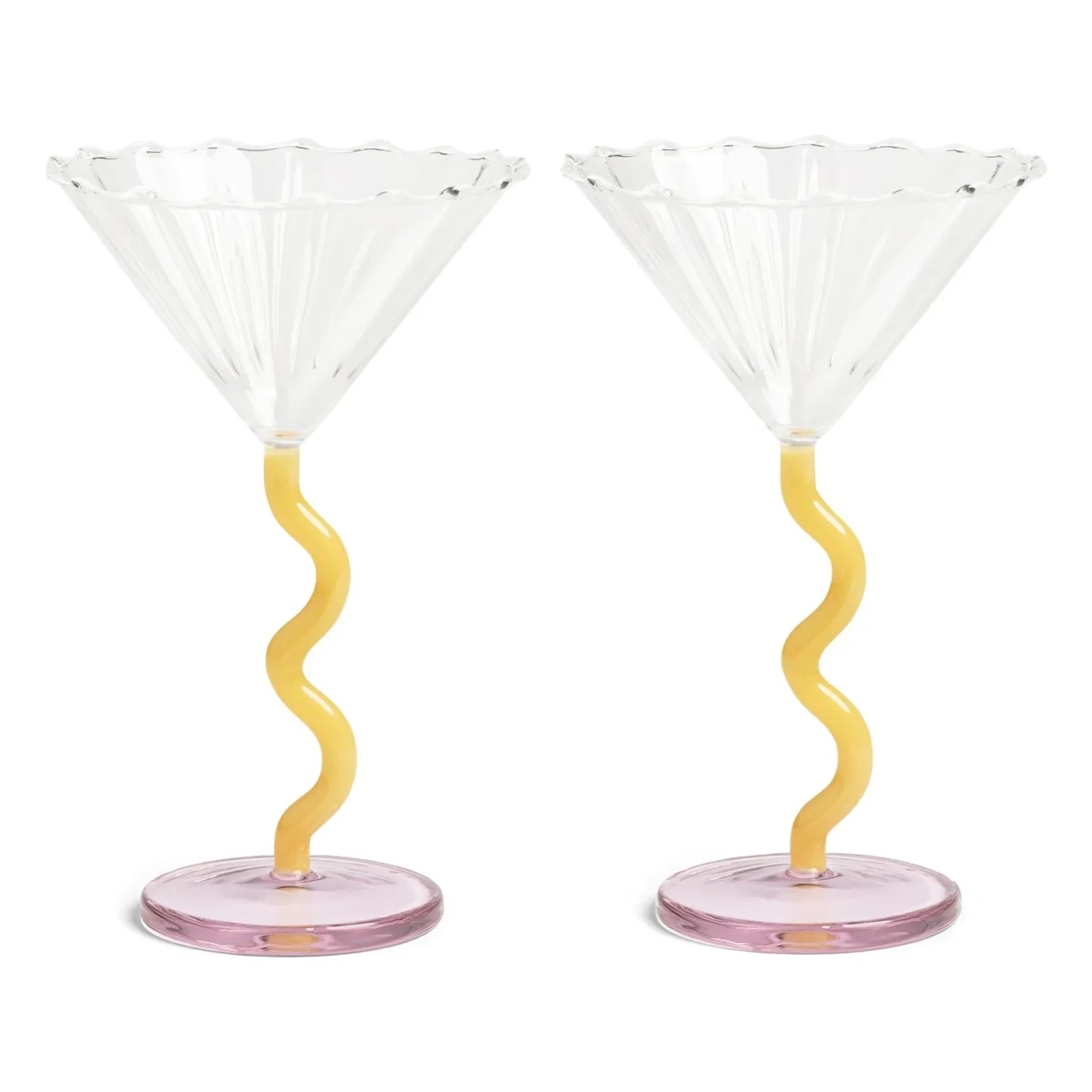 &Klevering - Curve Cups - Set of 2 | Yellow