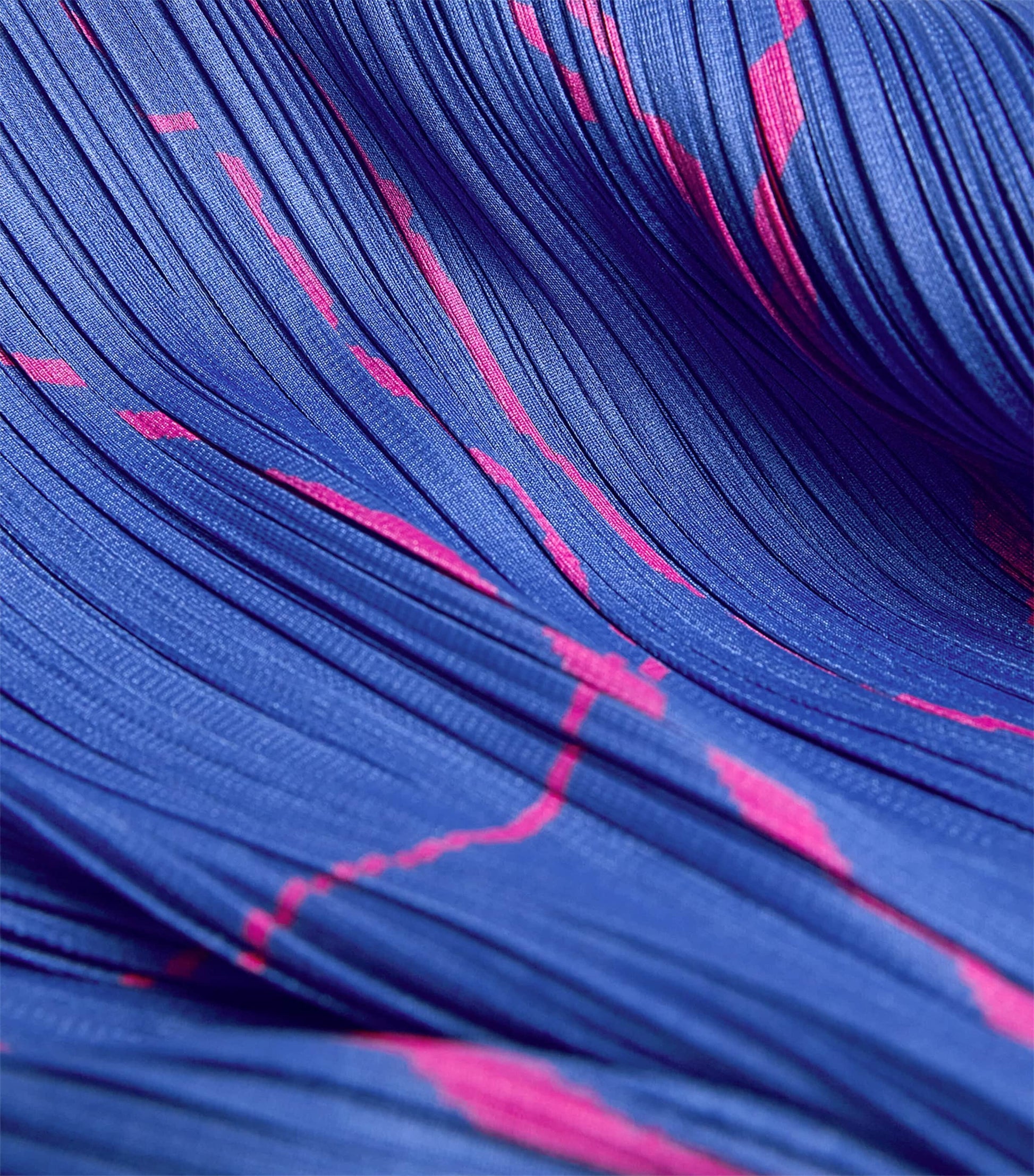 Pleats Please Issey Miyake Blue Printed Pause Midi Skirt