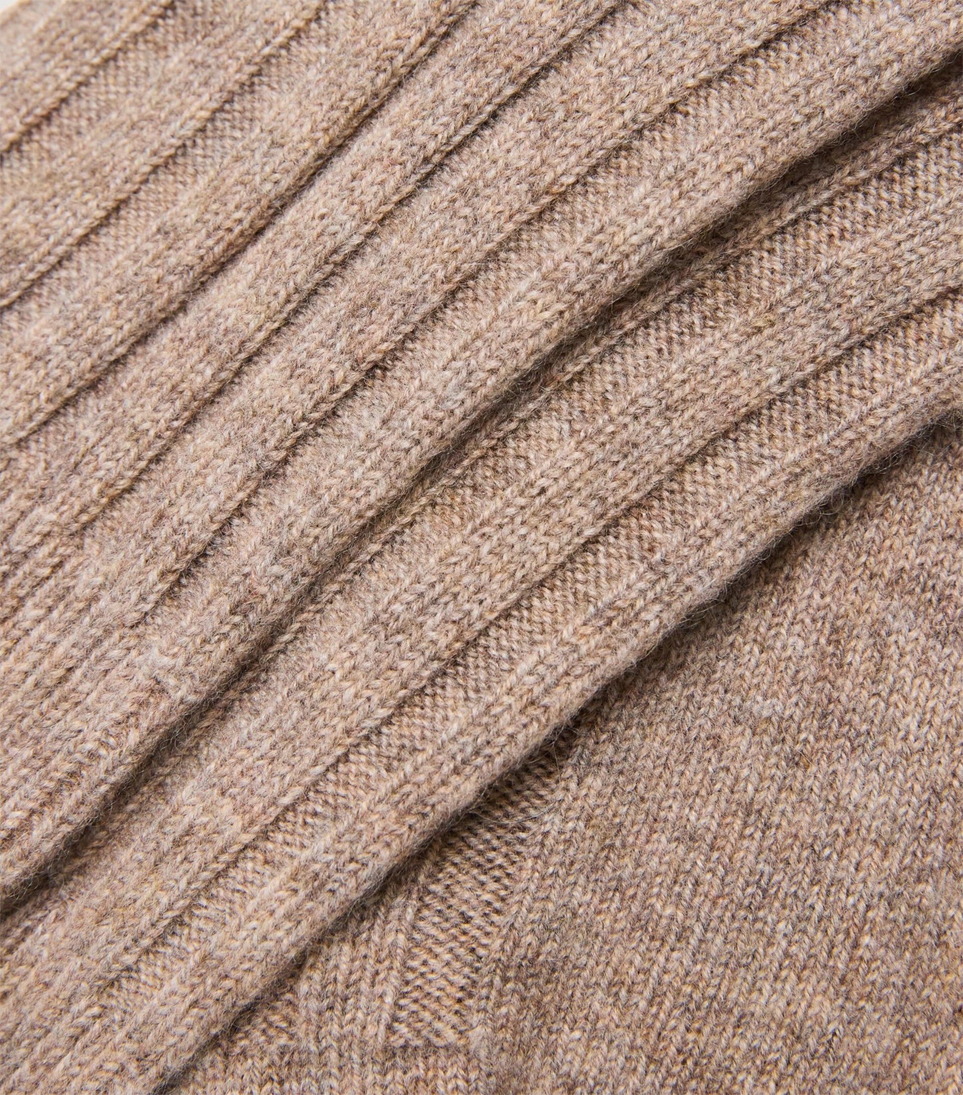 Johnstons Of Elgin Brown Cashmere Ribbed Socks