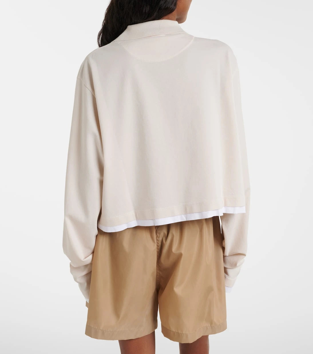 Prada - Cotton piqué and jersey polo shirt