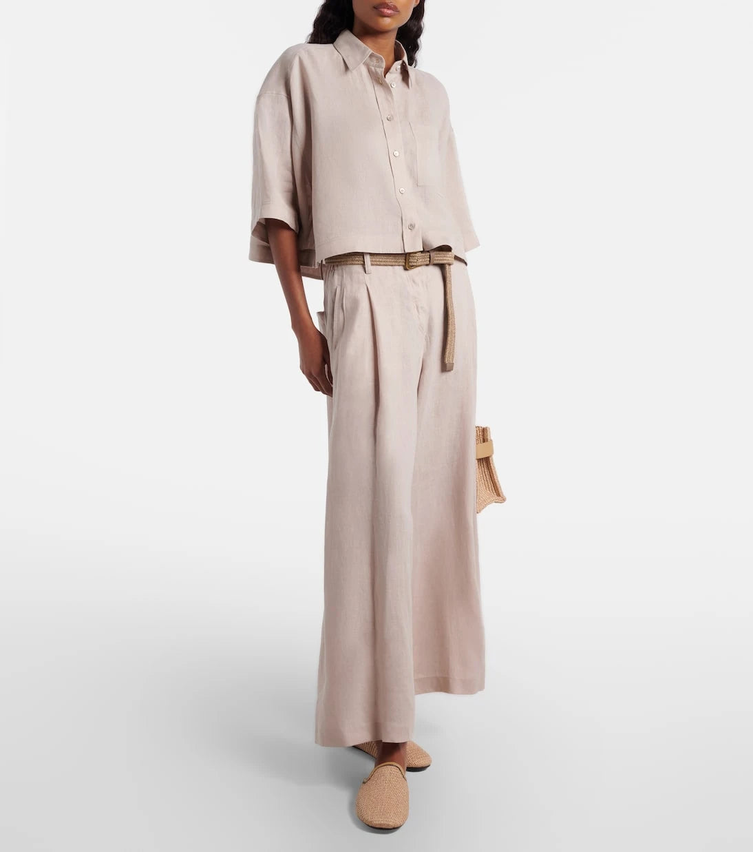 Brunello Cucinelli - Linen wide-leg pants