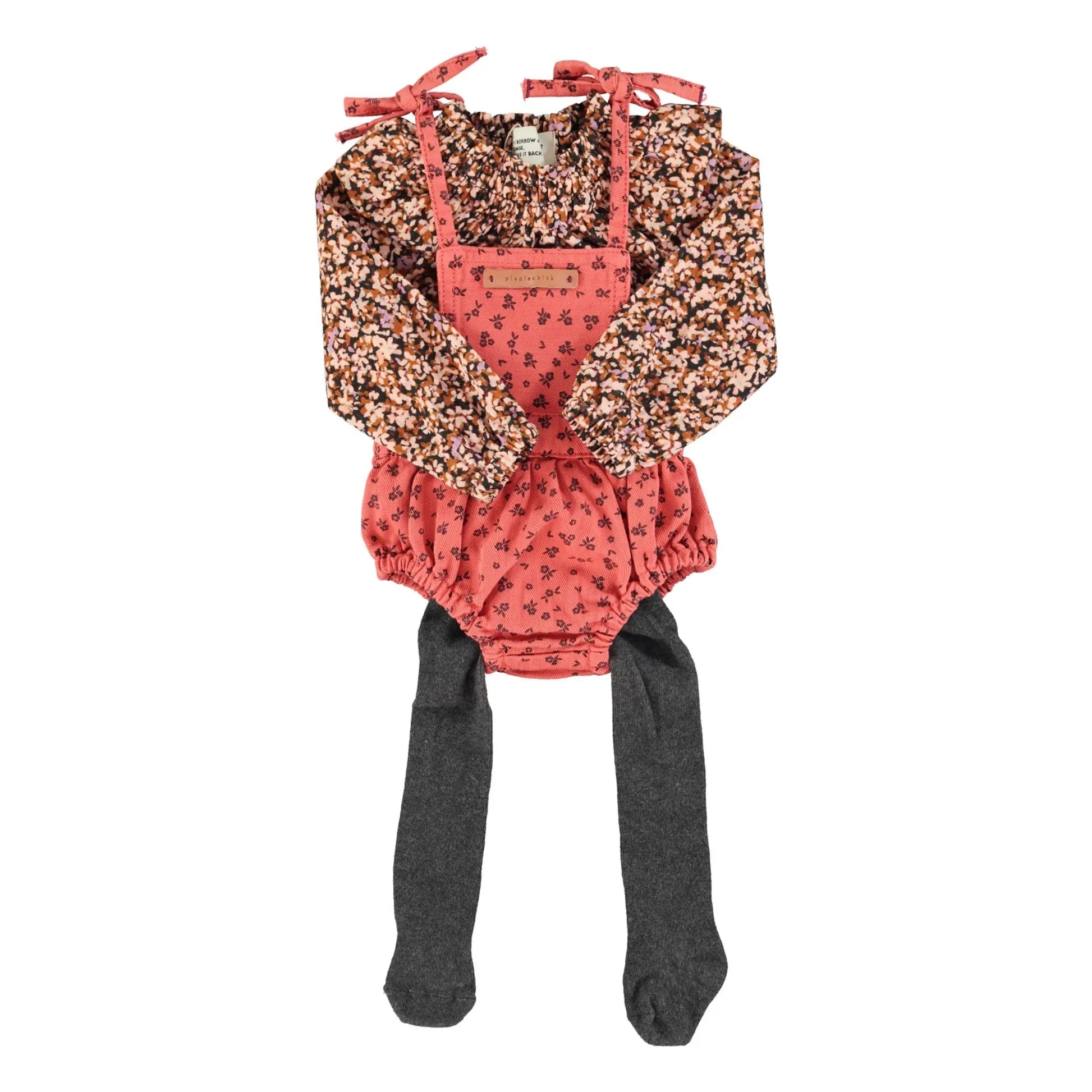 Piupiuchick - Blouse Volants Fleurie | Black