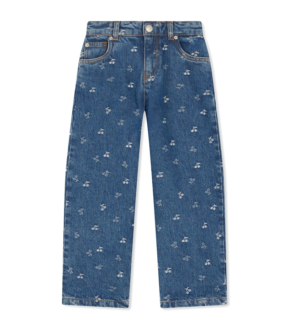 Bonpoint Cherry-Embellished Straight Jeans (10-14 Years)
