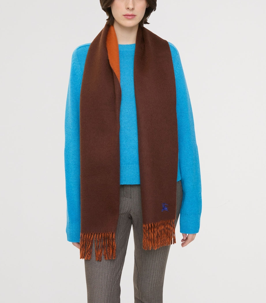 Brown Cashmere Reversible EKD Scarf