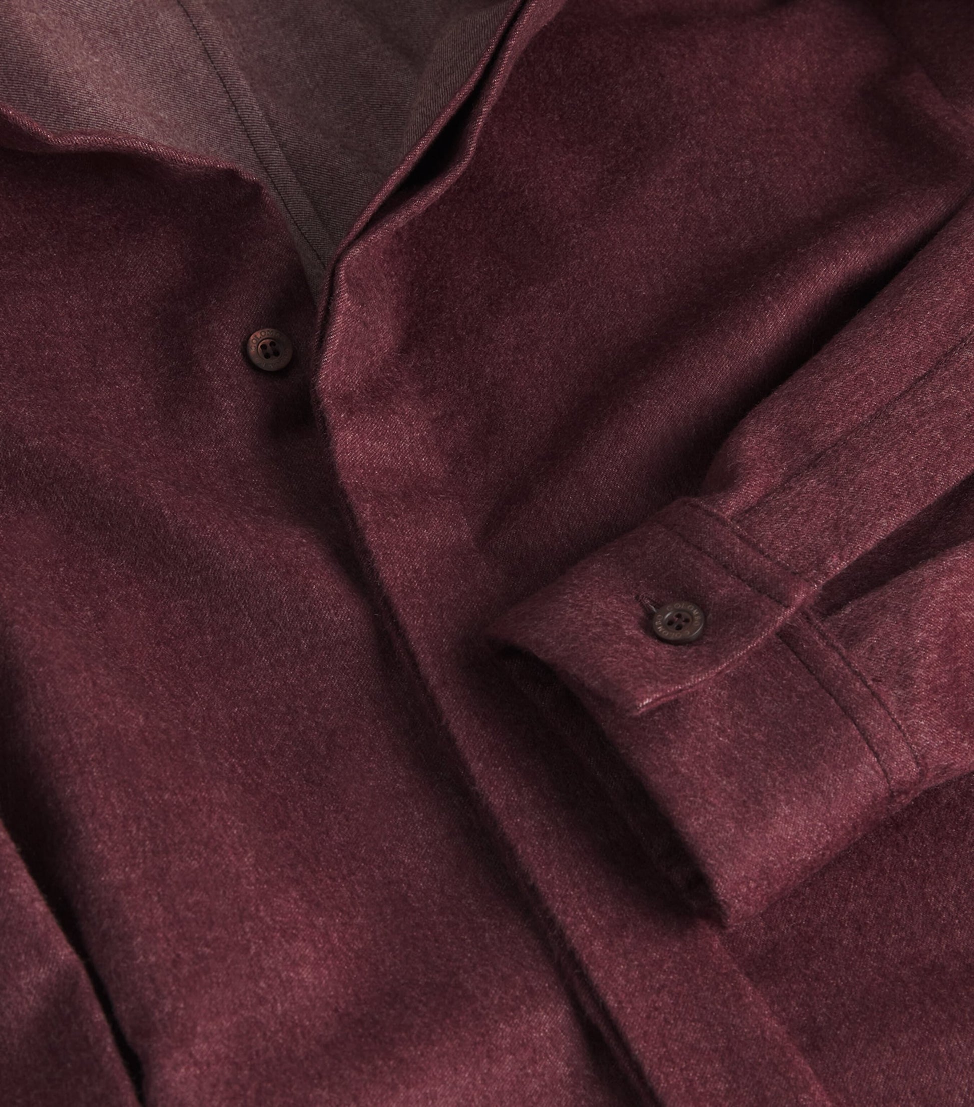 Burgundy Cashmere Belted Midi Shirt Dress