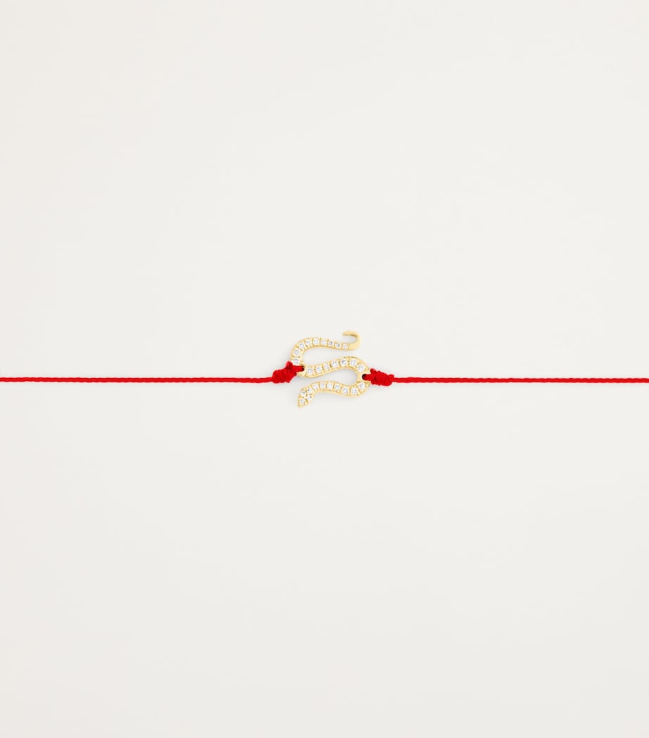 Yellow Gold and Diamond Snake String Bracelet