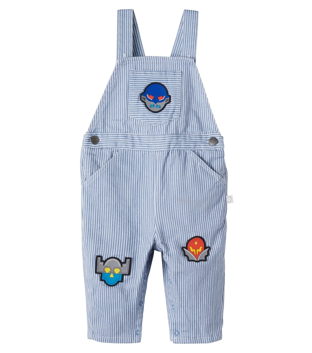 Stella McCartney Kids - Baby striped patch-appliqué denim overalls