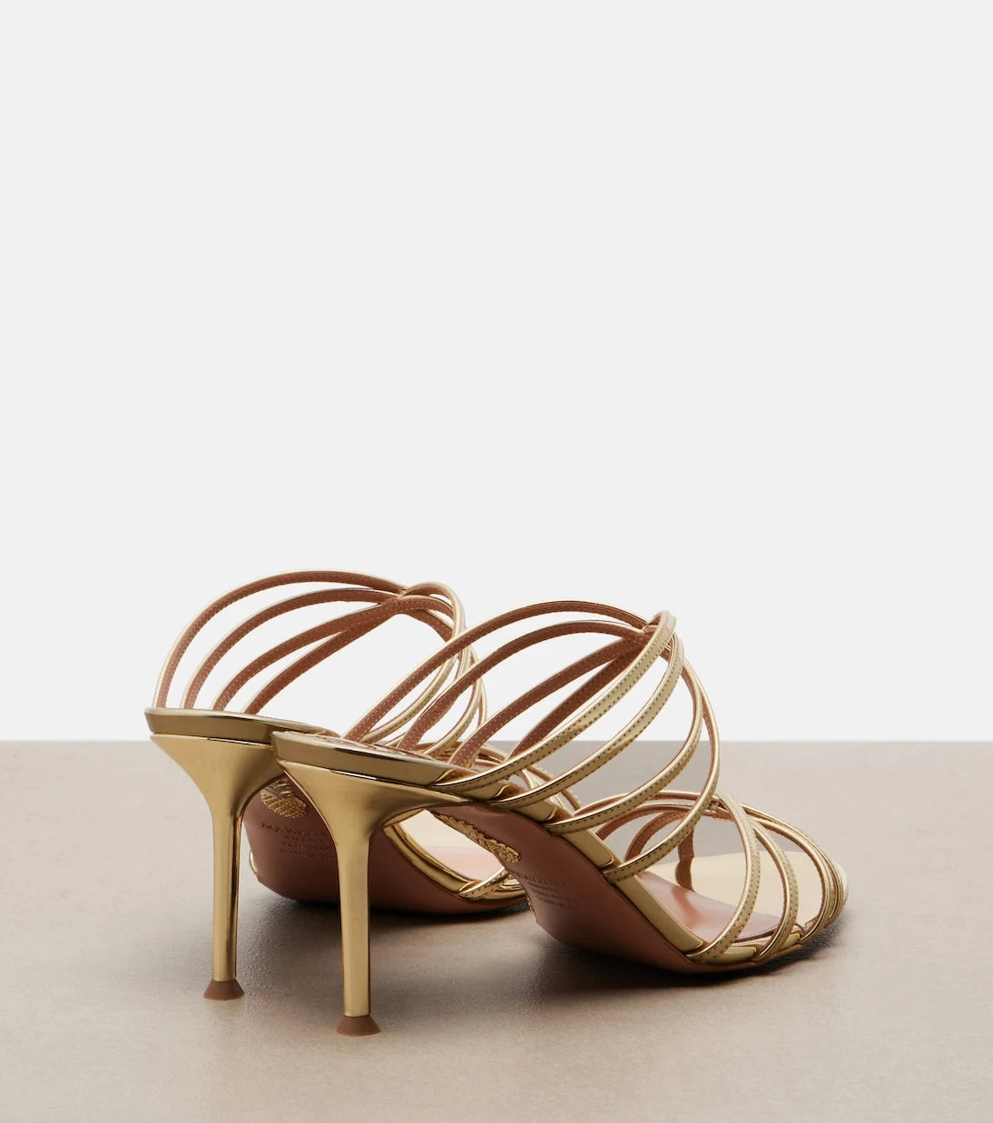 Aquazzura - Tell Me mirrored leather mules