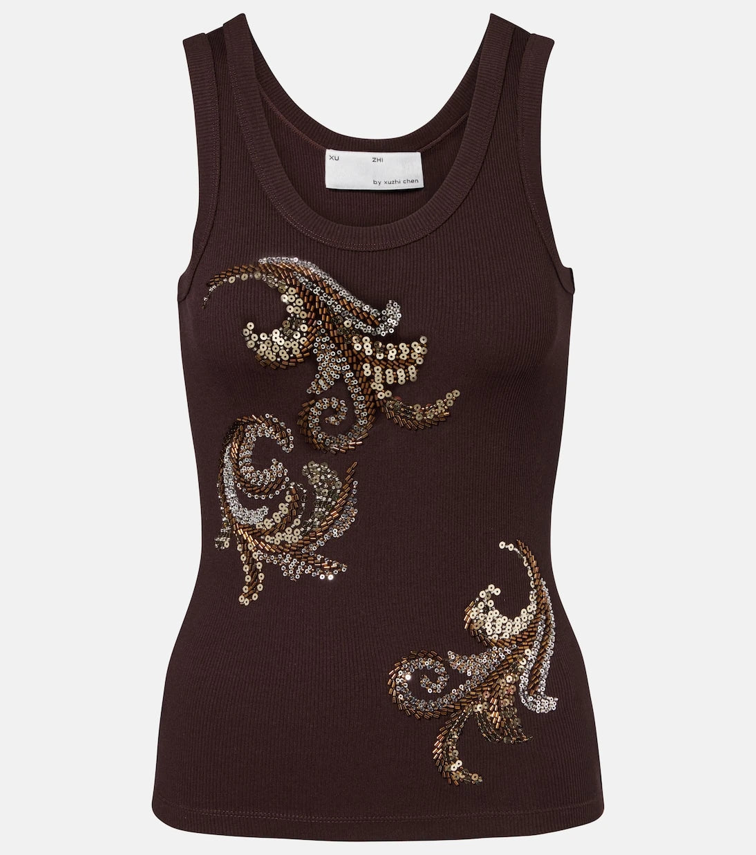 Xu Zhi - Ribbed-knit sequined tank top