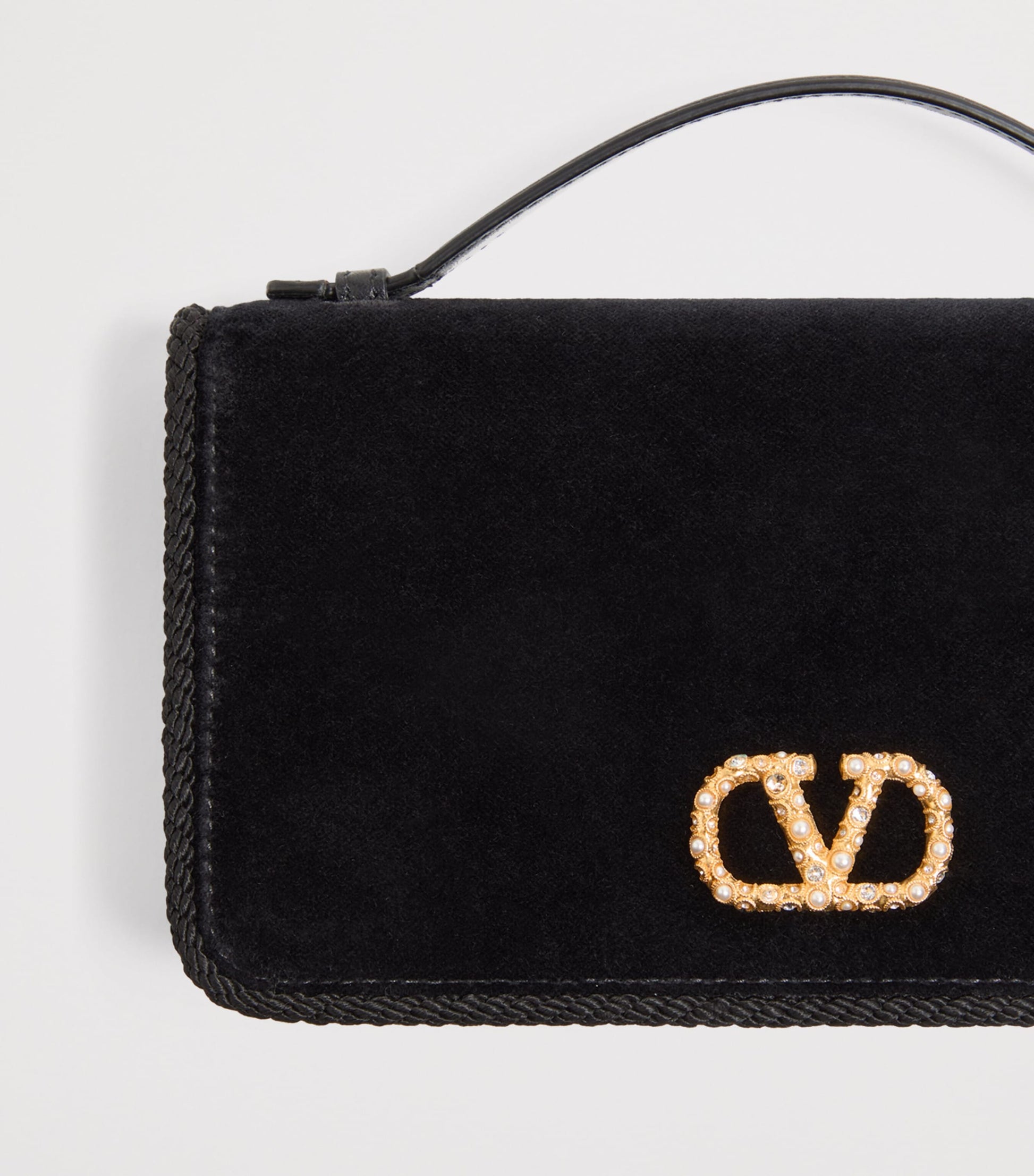 Valentino Garavani Black VLogo Signature Wallet with Strap