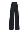 Max Mara Blue Wool Pleated Straight Trousers