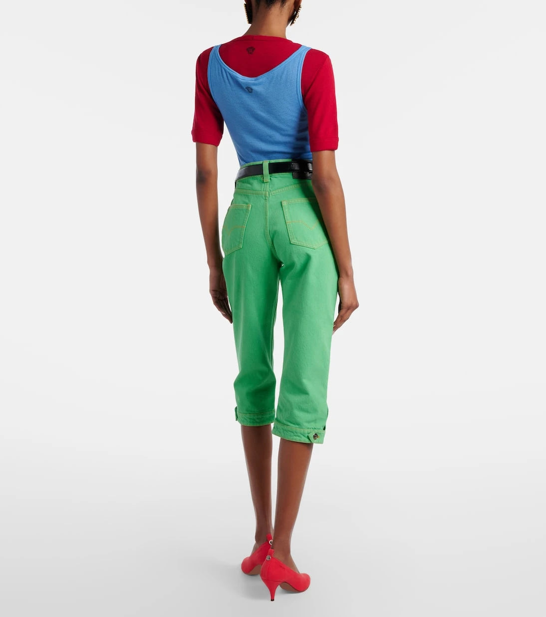 Versace - High-rise capri jeans