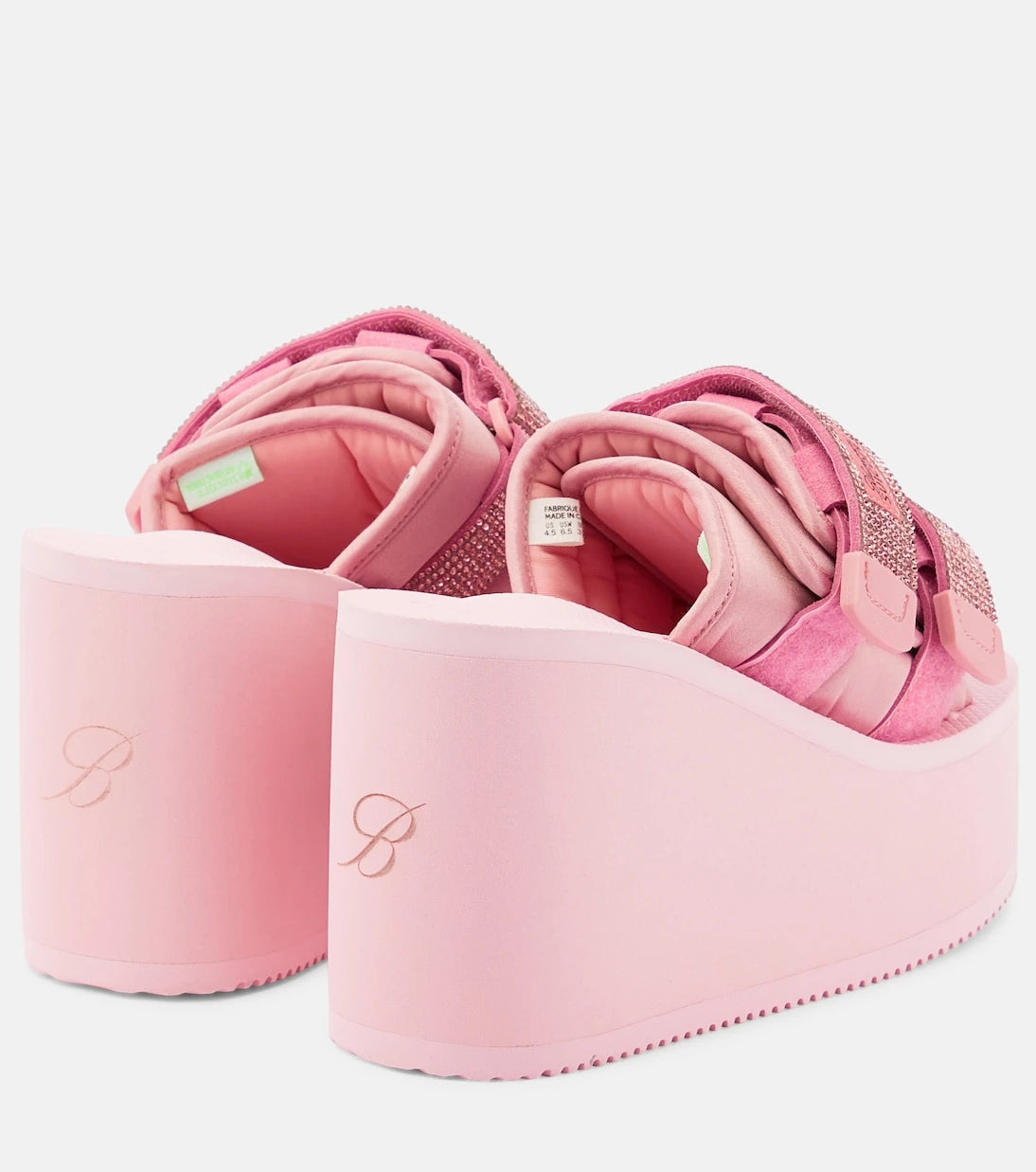 Blumarine - X Suicoke Moto embellished platform slides