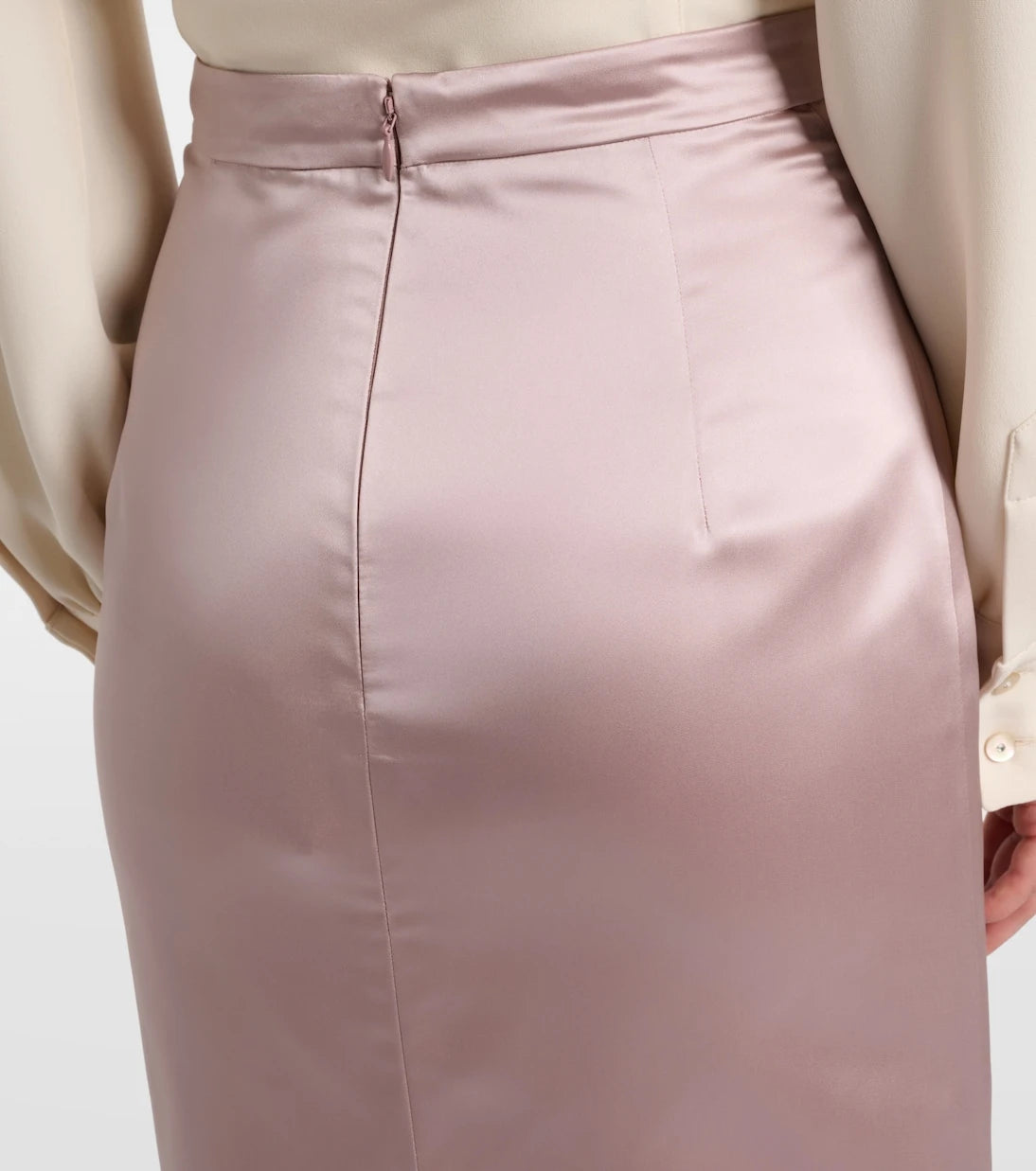Valentino - Feather-trimmed high-rise midi skirt