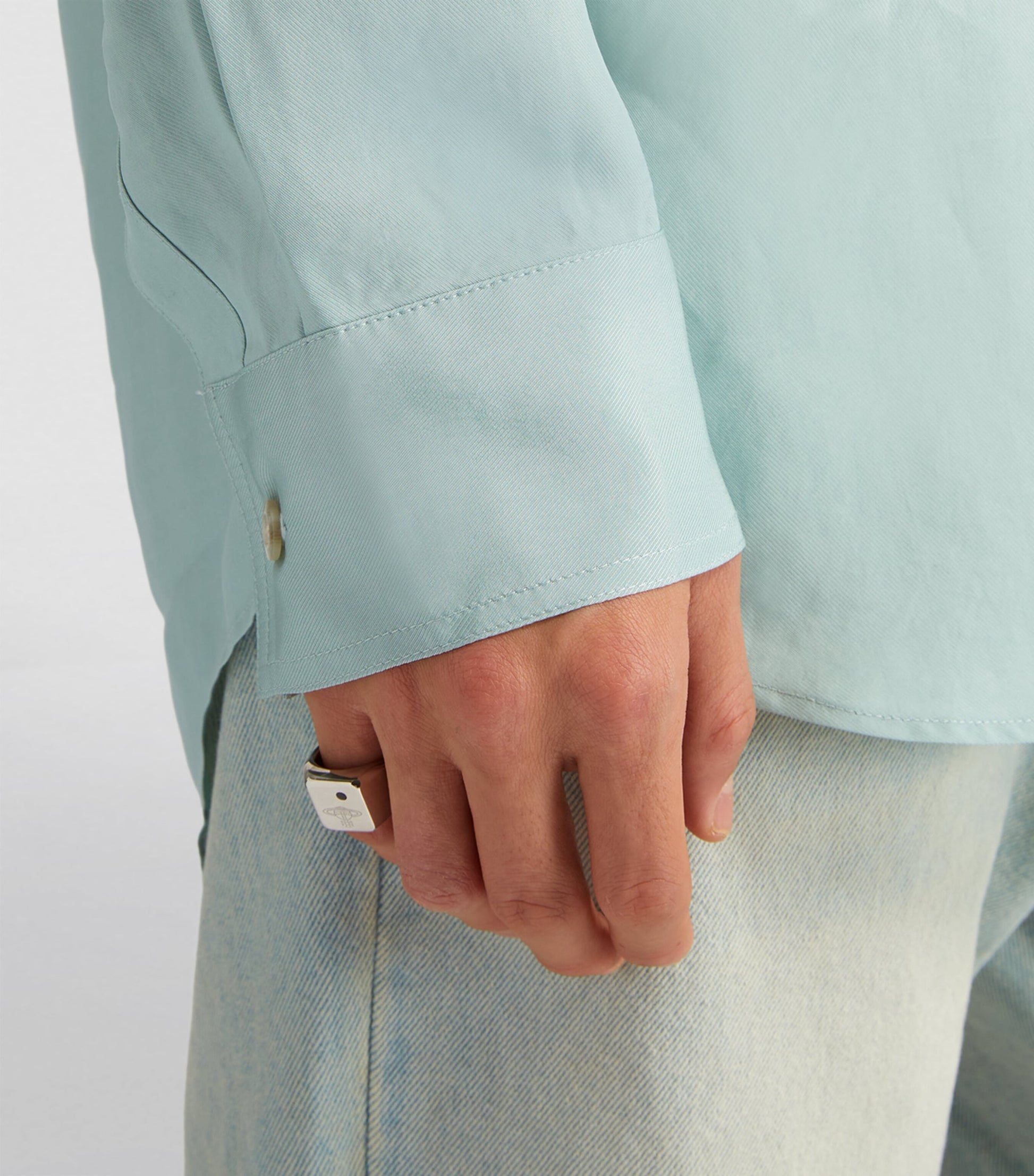 Vivienne Westwood Sterling Silver and Crystal Carlo Orb Signet Ring