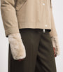 Yves Salomon Beige Rex Rabbit Mittens