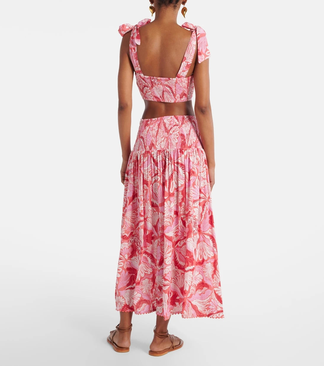 Poupette St Barth - Carla pleated printed midi skirt