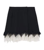 McQueen Black Wool-Lace Mini Skirt