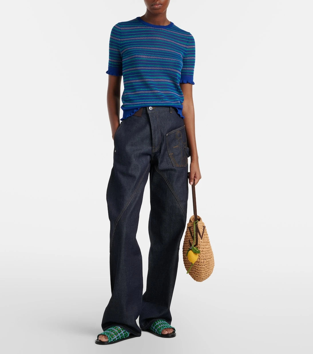 JW Anderson - Bulb Small raffia bucket bag