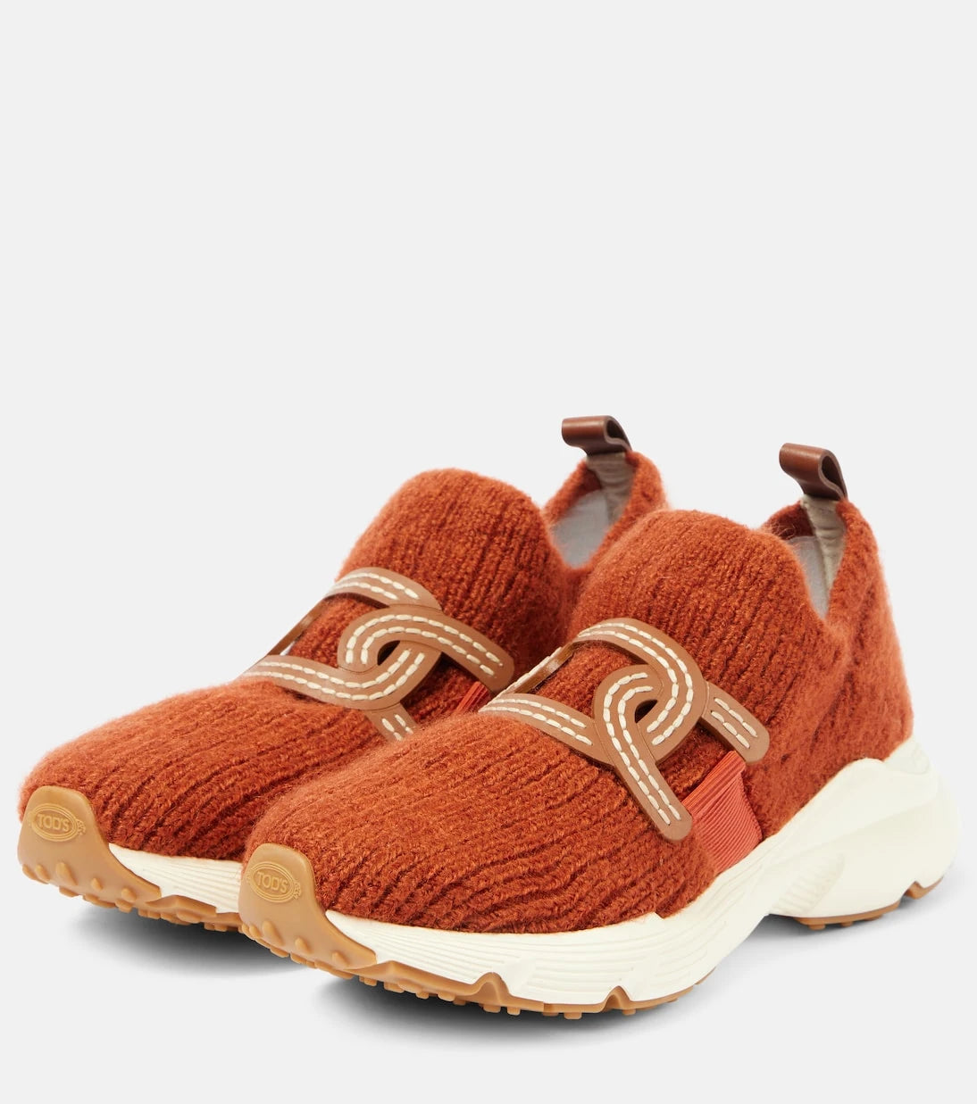 Tod's - Kate leather-trimmed slip-on sneakers