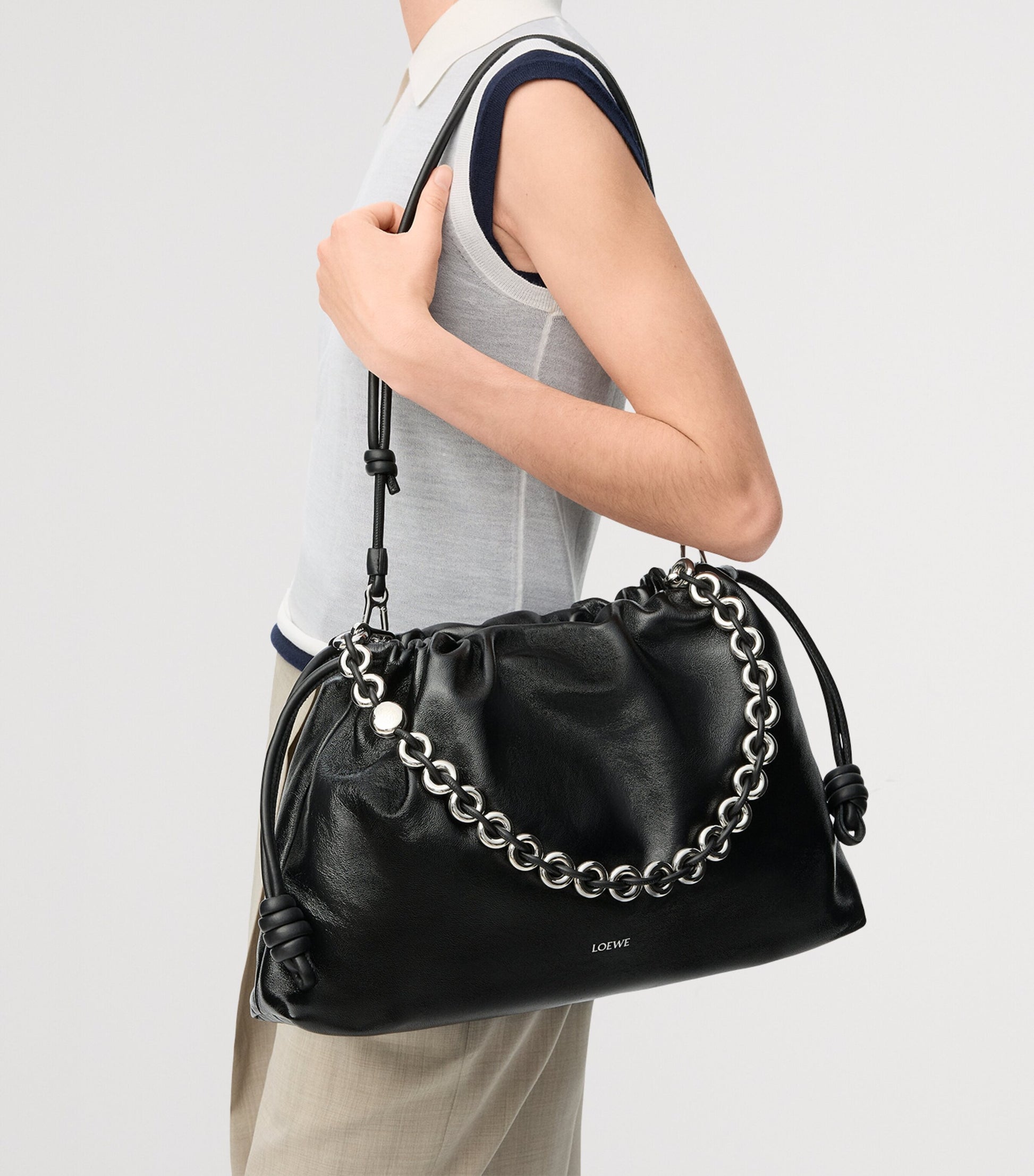 Large Leather Flamenco Purse Shoulder Bag