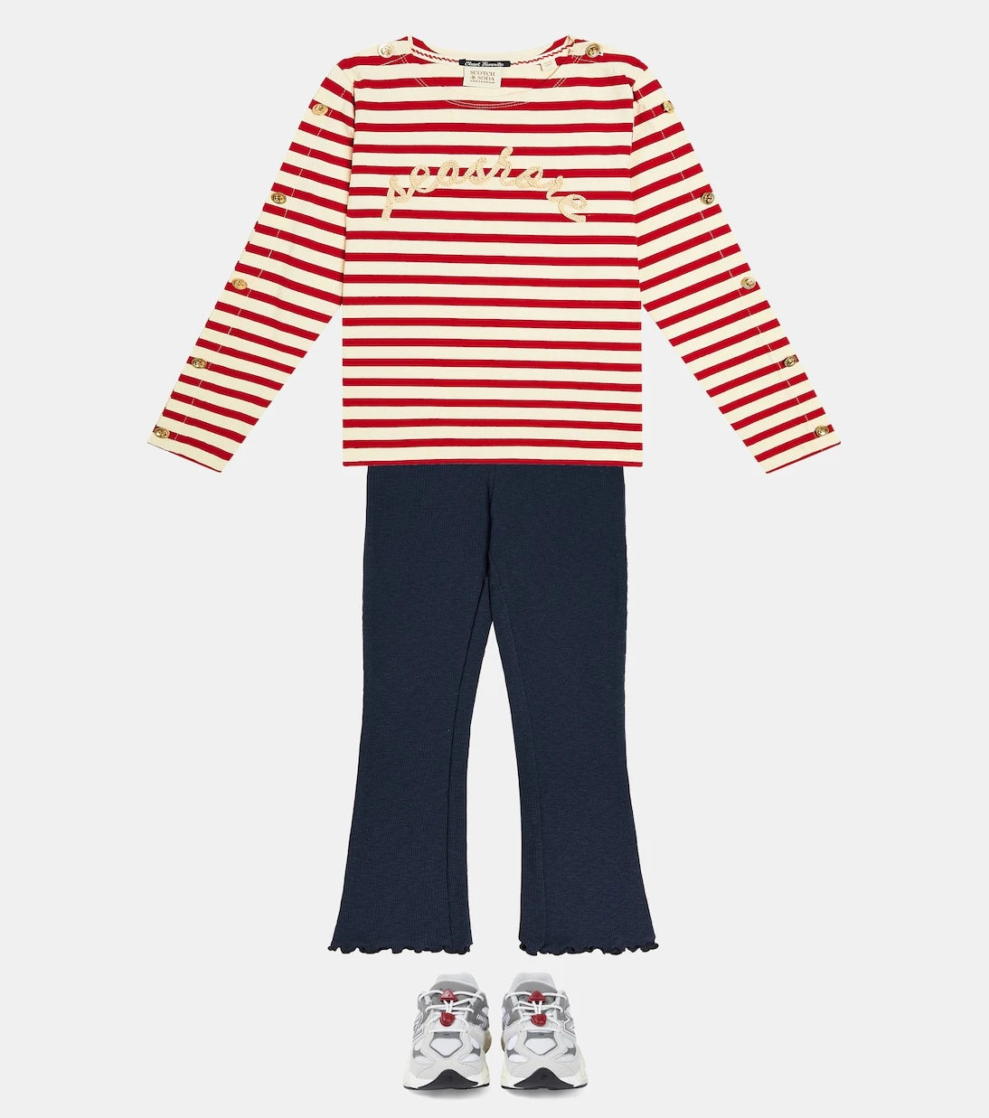 Scotch & Soda Kids - توب جيرسي مخطط من القطن