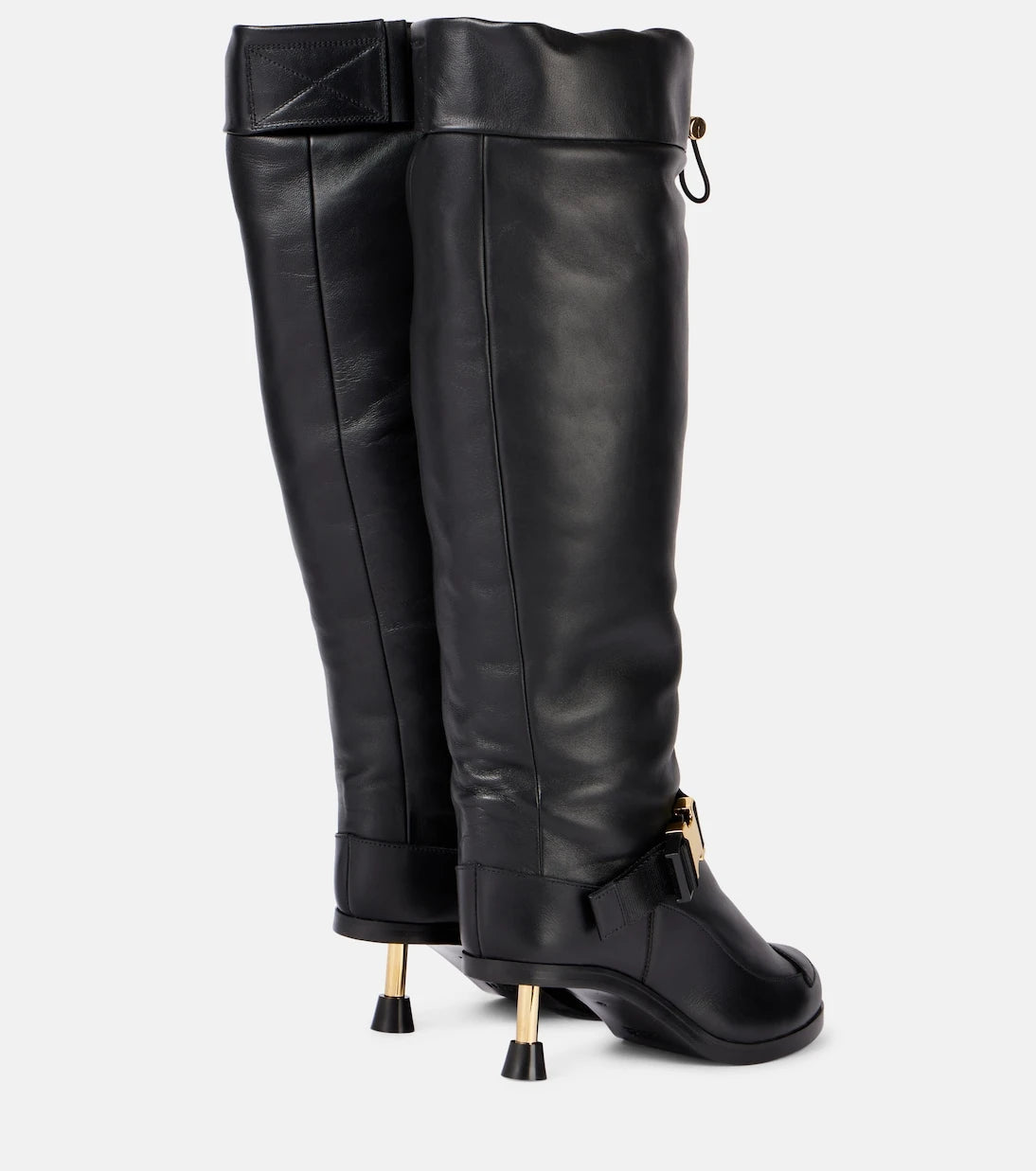 Sacai - Leather knee-high boots