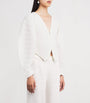 Cult Gaia White Rib-Knit Blair Cardigan