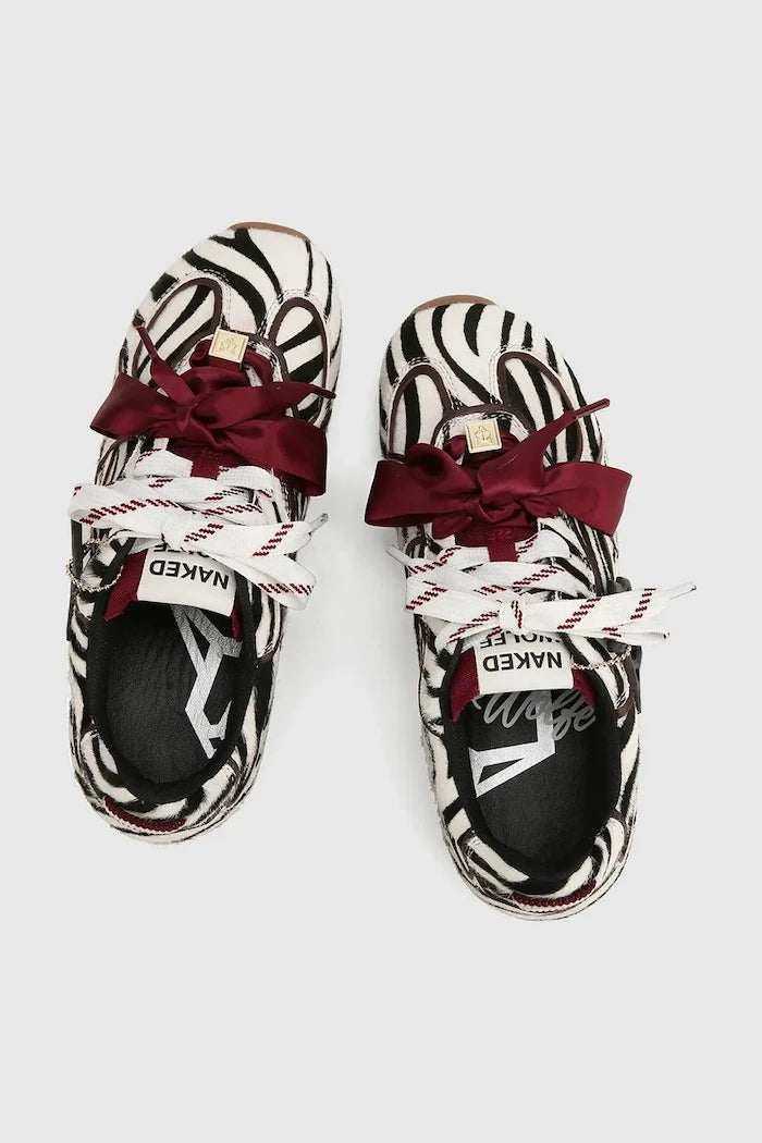 Naked Wolfe Adored Zebra Pony kadın deri spor ayakkabı