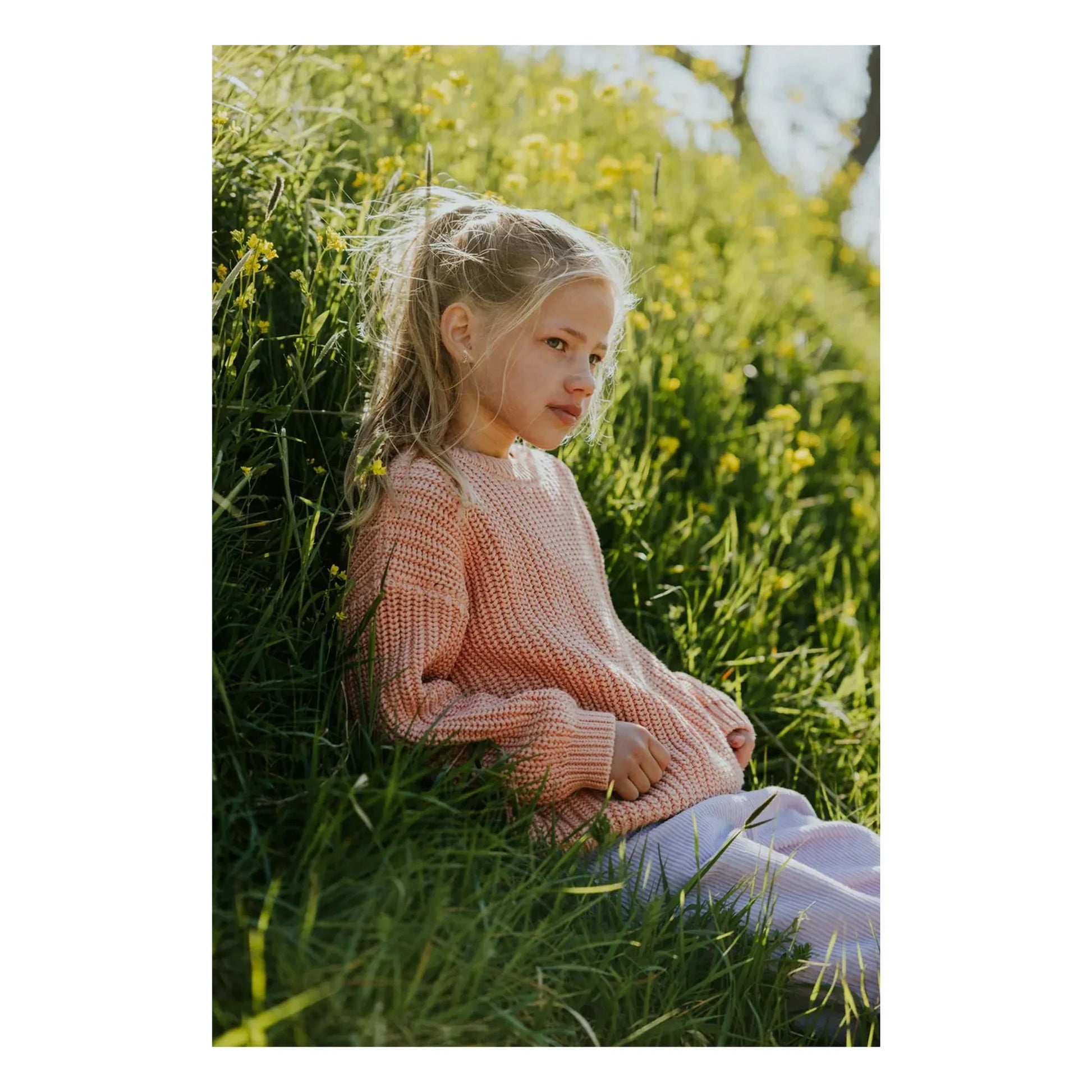 Yuki - Organic Cotton Chunky Sweater | Peach