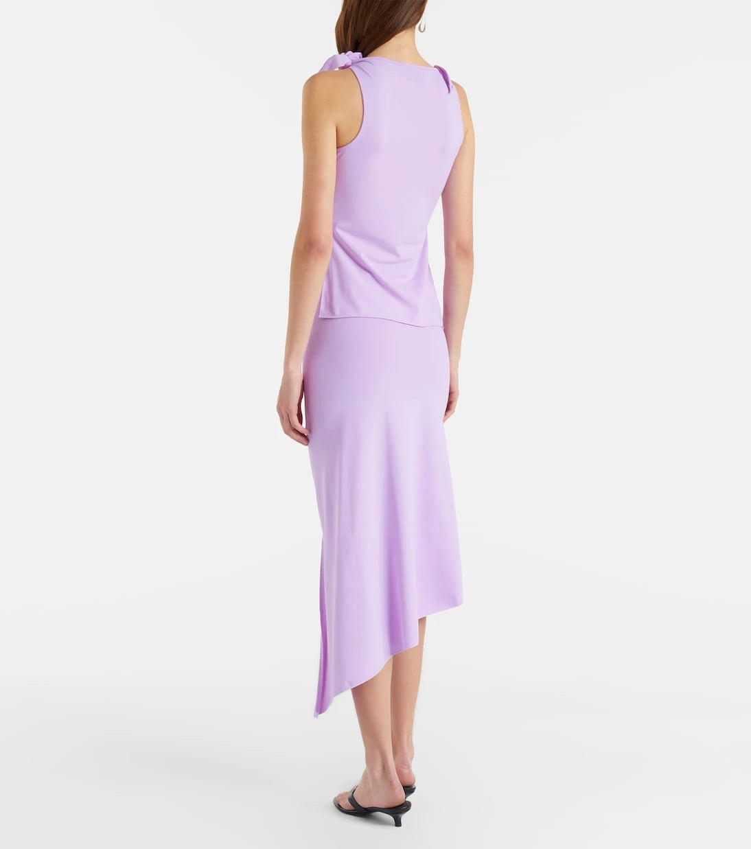 Coperni - Floral-appliqué jersey midi skirt