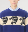 Valentino Garavani Blue Virgin Wool Panther Sweater