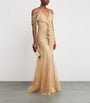 Sandra Mansour Gold Tulle Glitter Nuageux Gown