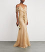 Sandra Mansour Gold Tulle Glitter Nuageux Gown